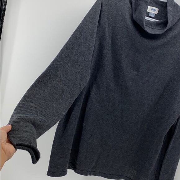 Old Navy cowl neck grey sweater graphite color cotton blend soft loose fit  XXL - Picture 3 of 5